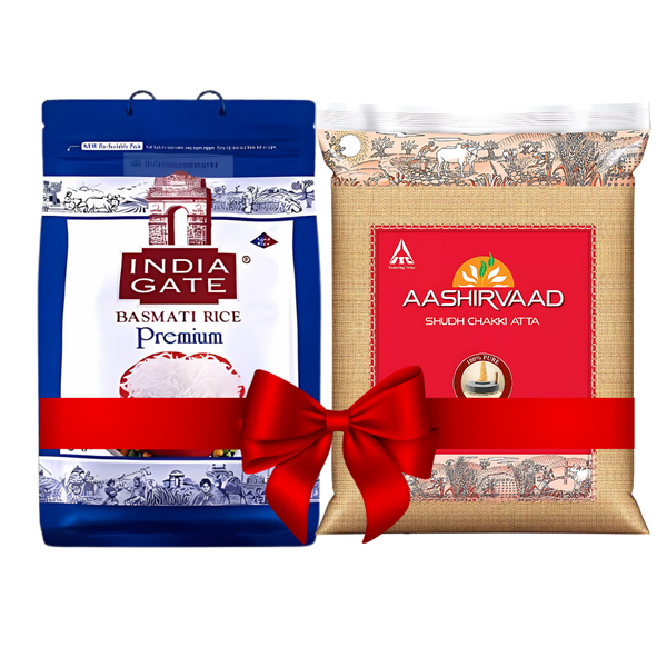Indiagate Basmati 5kg & Aashirvaad Atta 5kg Combo