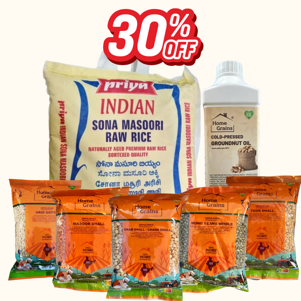 Saver Bundle: Premium Dals,Oil & SonaMasoori 10kg